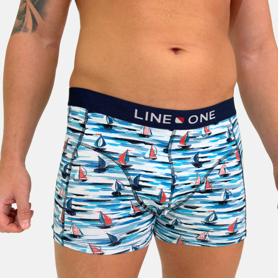 Line One Herren Boxer Short bedruckt sail